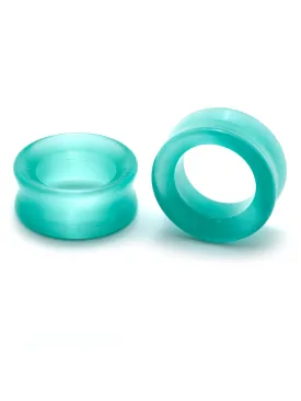 Mint Green Cat's Eye Stone Tunnels
