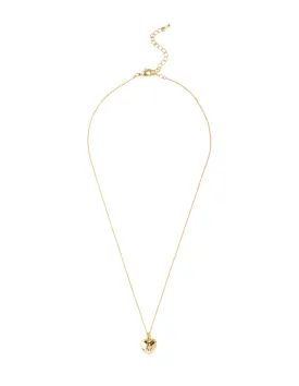 Mocha Aria Heart Necklace - Light Gold