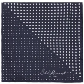 Navy and White Triangle Spot Printed Silk Pocket Square