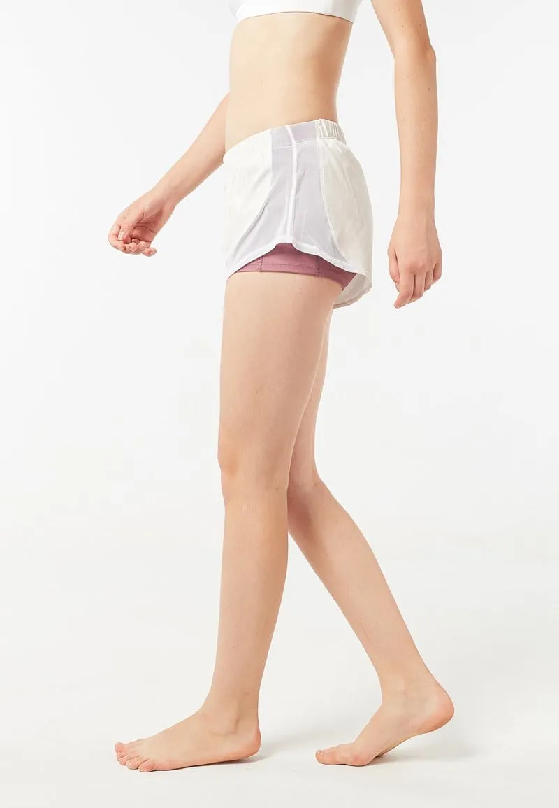 White Curved Mesh Shorts | Limited Sizes XS, XL, 2XL - XS, XL, 2XL Only.