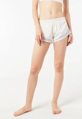 White Curved Mesh Shorts | Limited Sizes XS, XL, 2XL - XS, XL, 2XL Only.