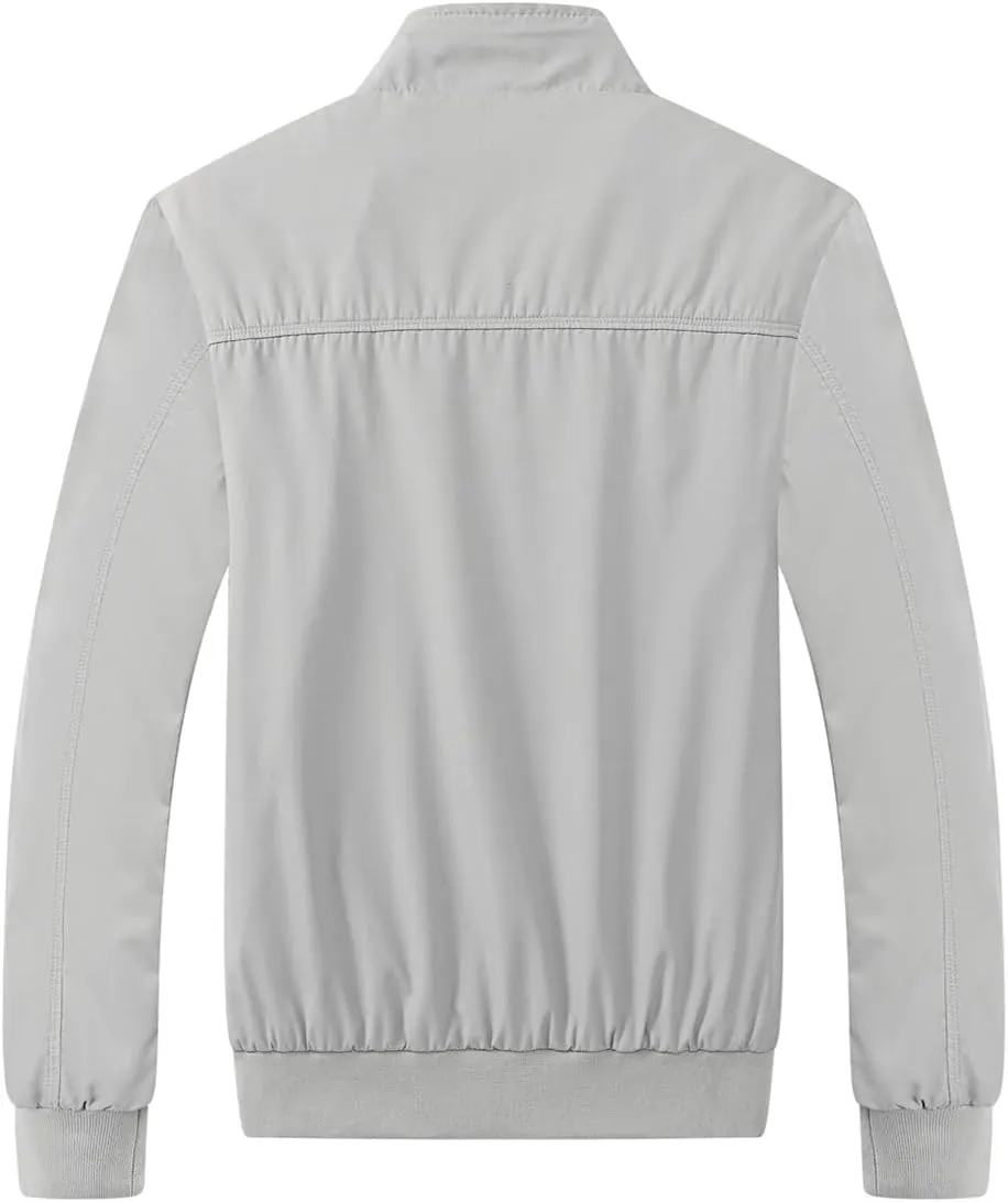 perdontoo Men's Casual Shell Jacket Zip Up Windbreaker Outdoor Recreation Coat
