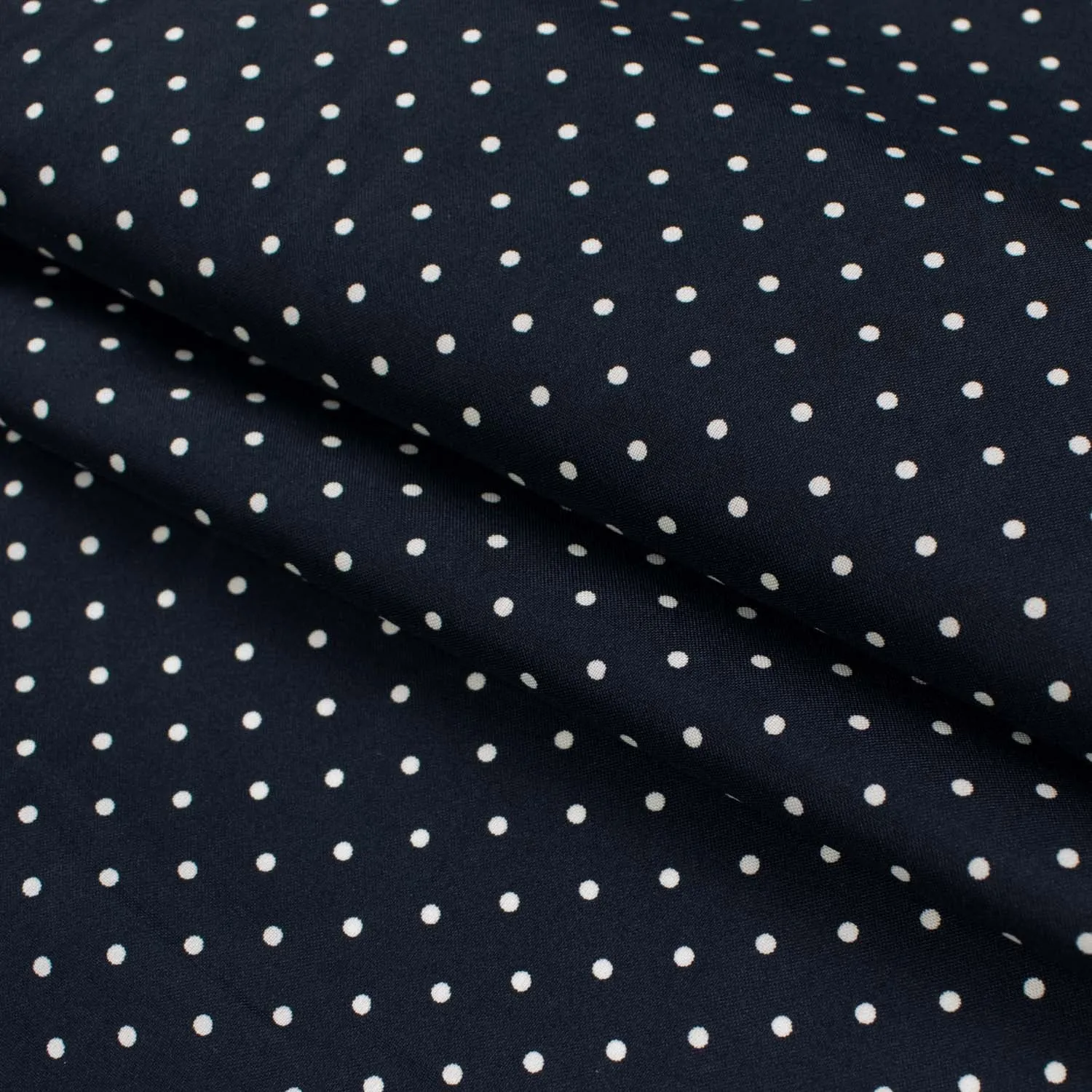 Printed Lining Design-46 Mini White Dots on Dark Navy