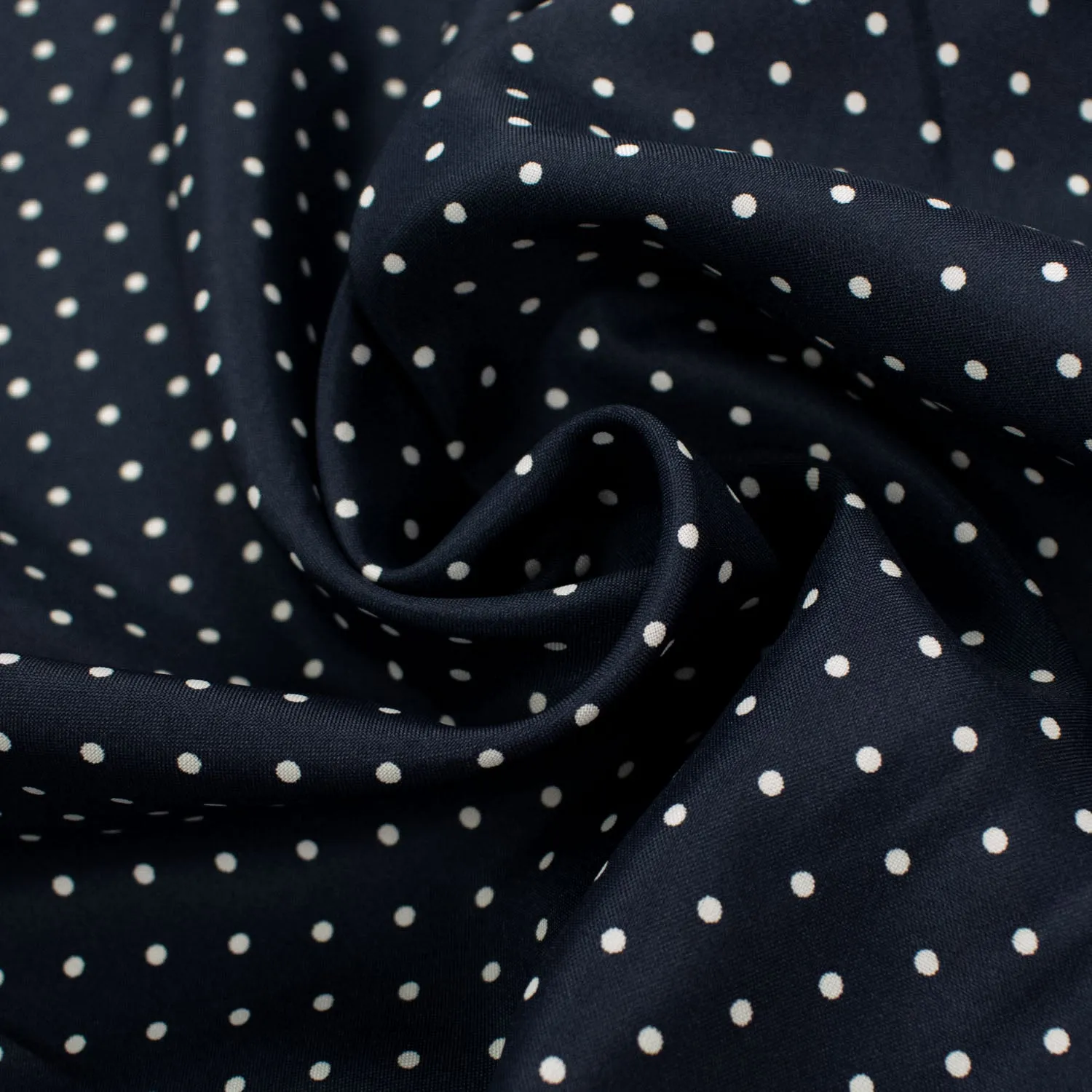 Printed Lining Design-46 Mini White Dots on Dark Navy