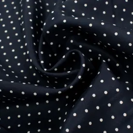 Printed Lining Design-46 Mini White Dots on Dark Navy