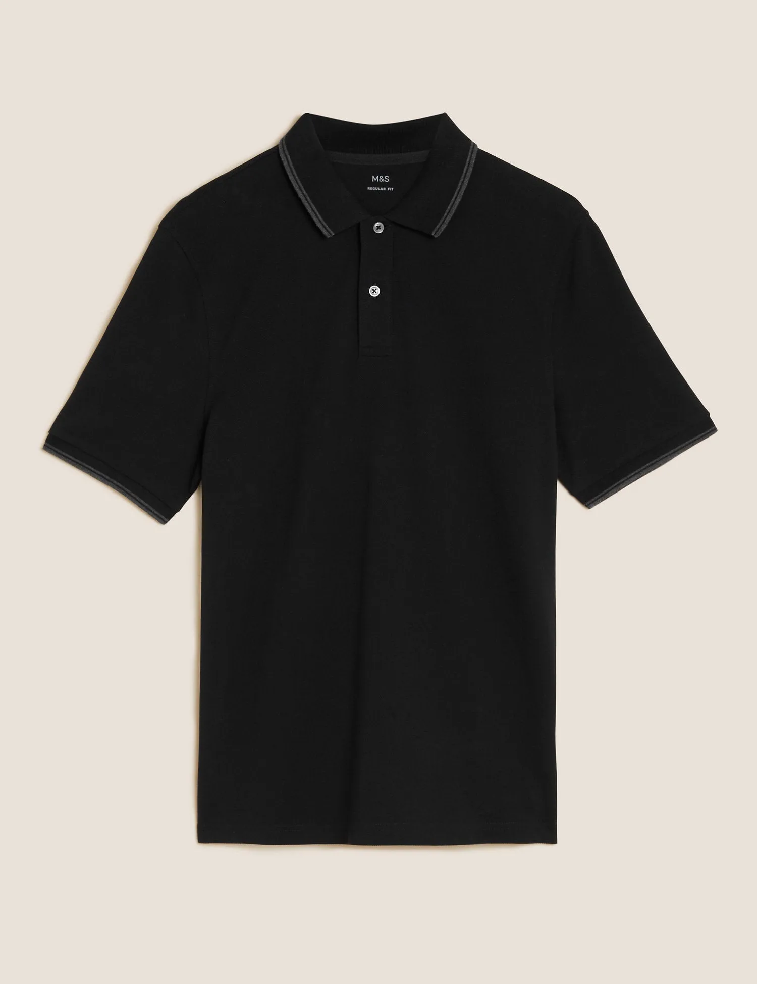 Pure Cotton Tipped Pique Polo Shirt