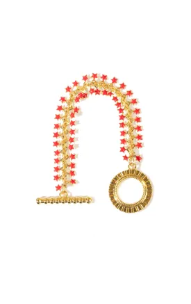 Red & Gold Stars Bracelet