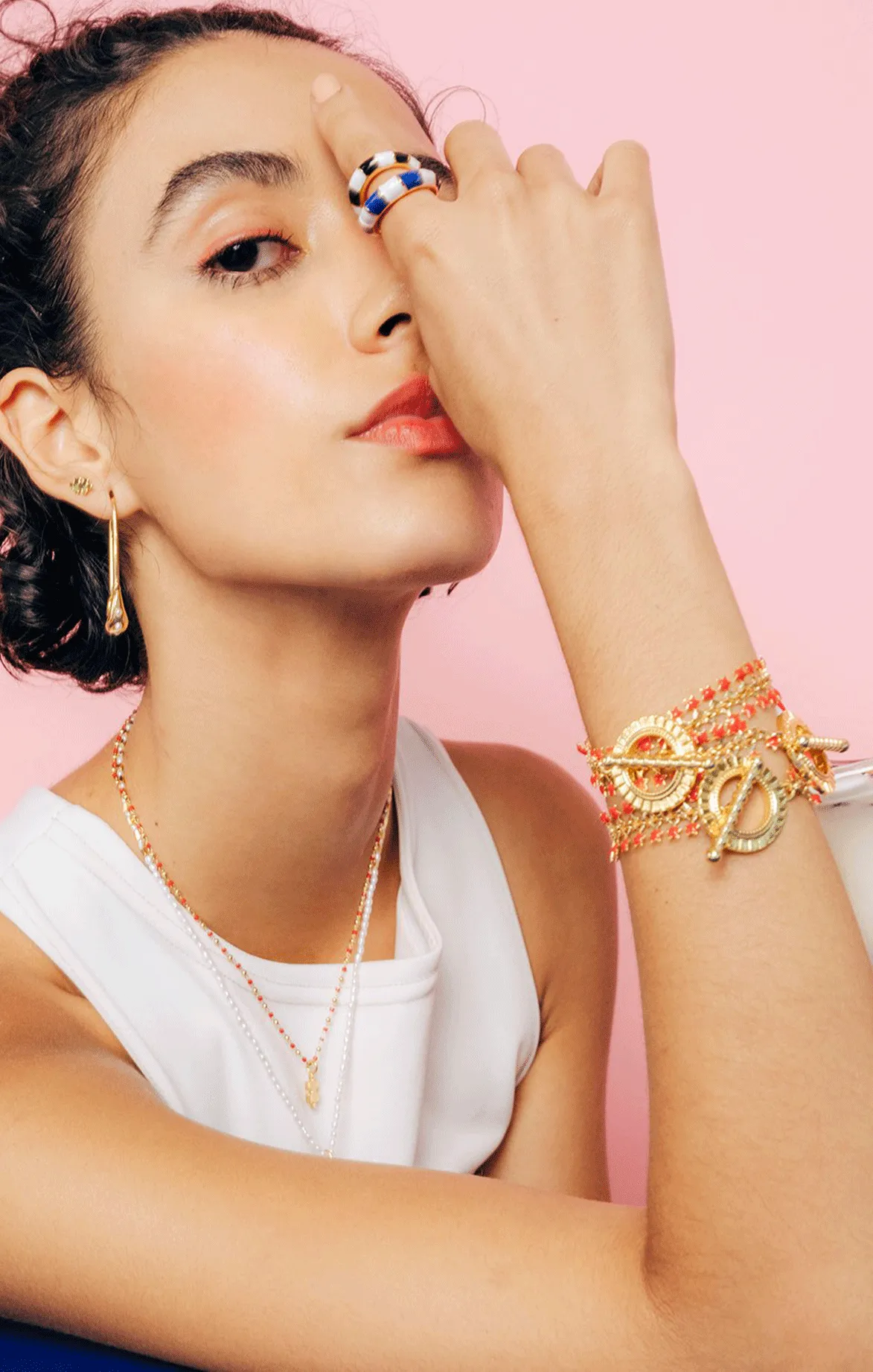 Red & Gold Stars Bracelet
