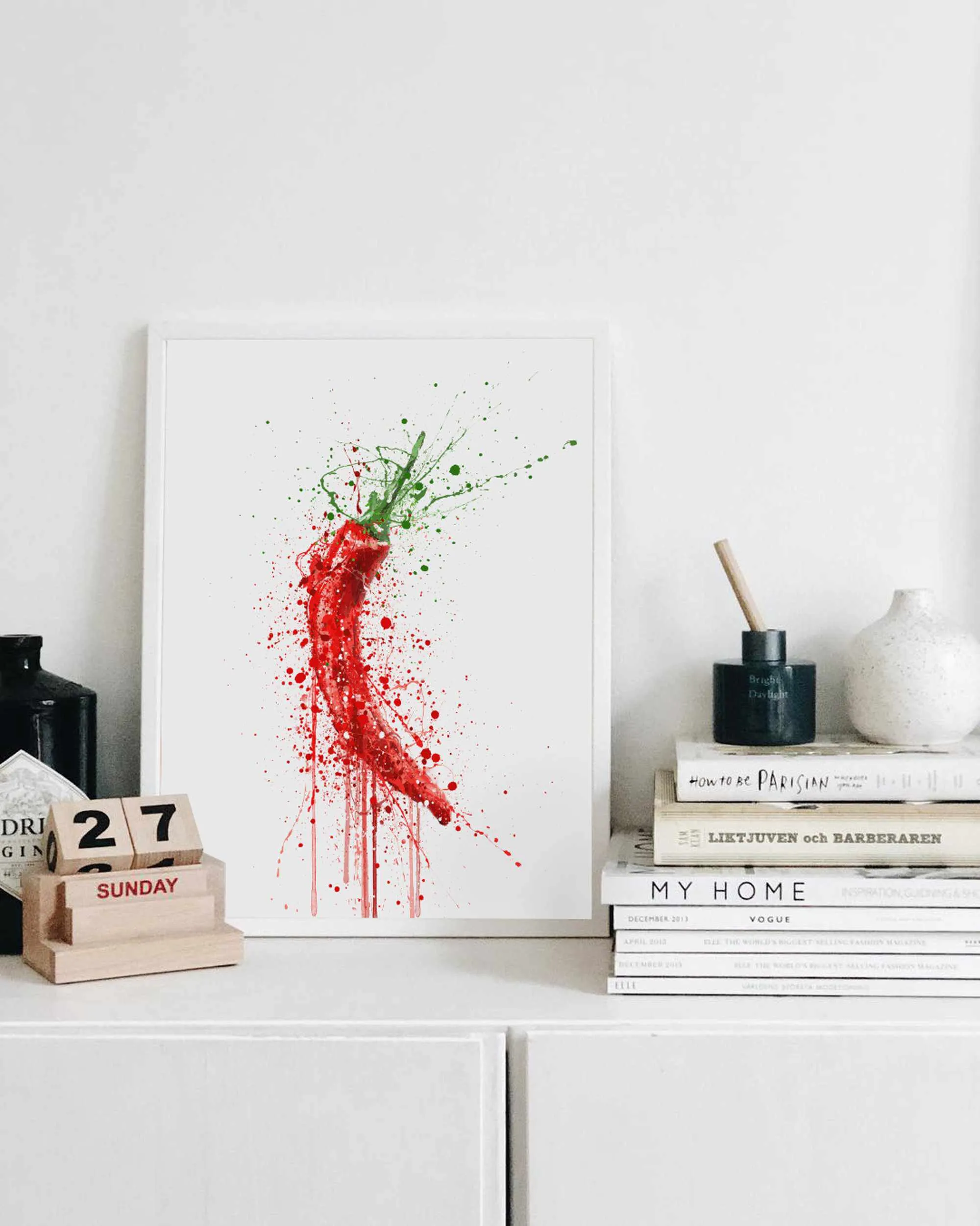 Red Chilli Vegetable Wall Art Print