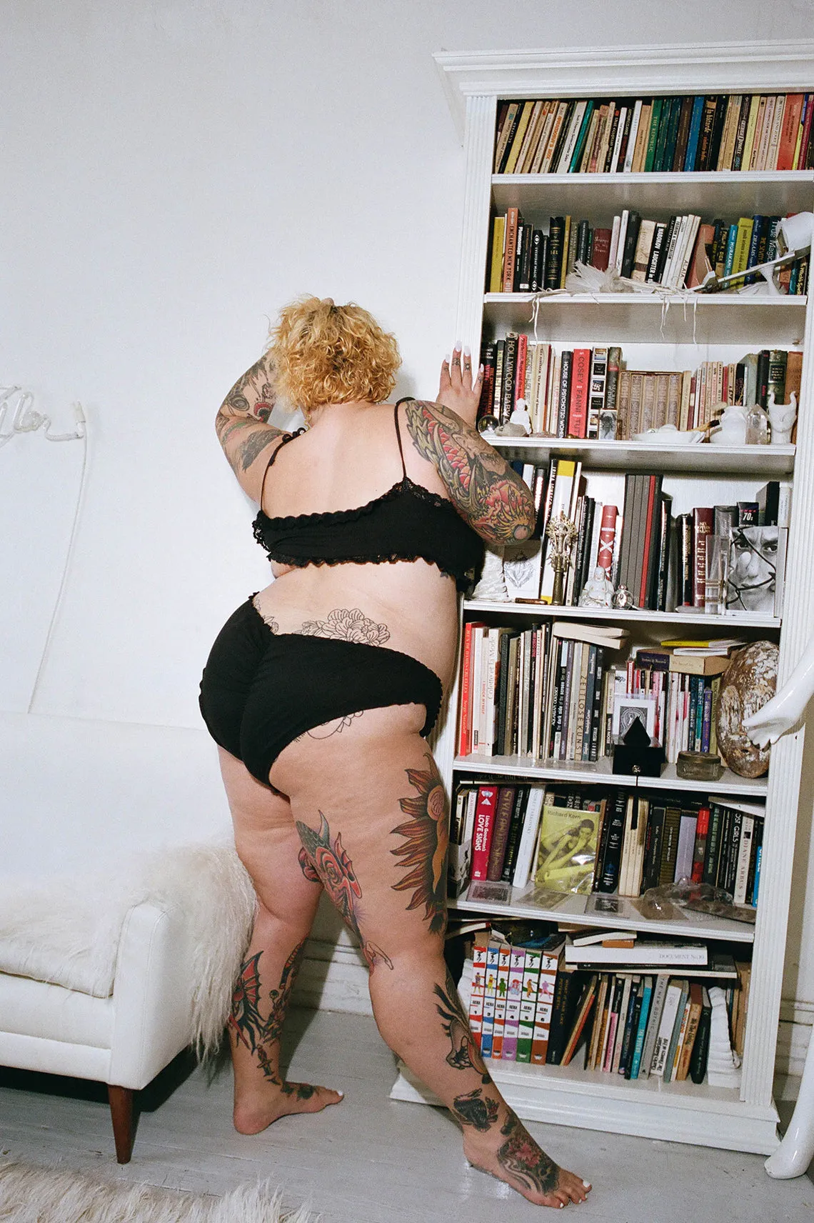 RETIRING 12/31 Tether Lace Up Bloomer Panty Rib Knit Jersey (Black or Oat)