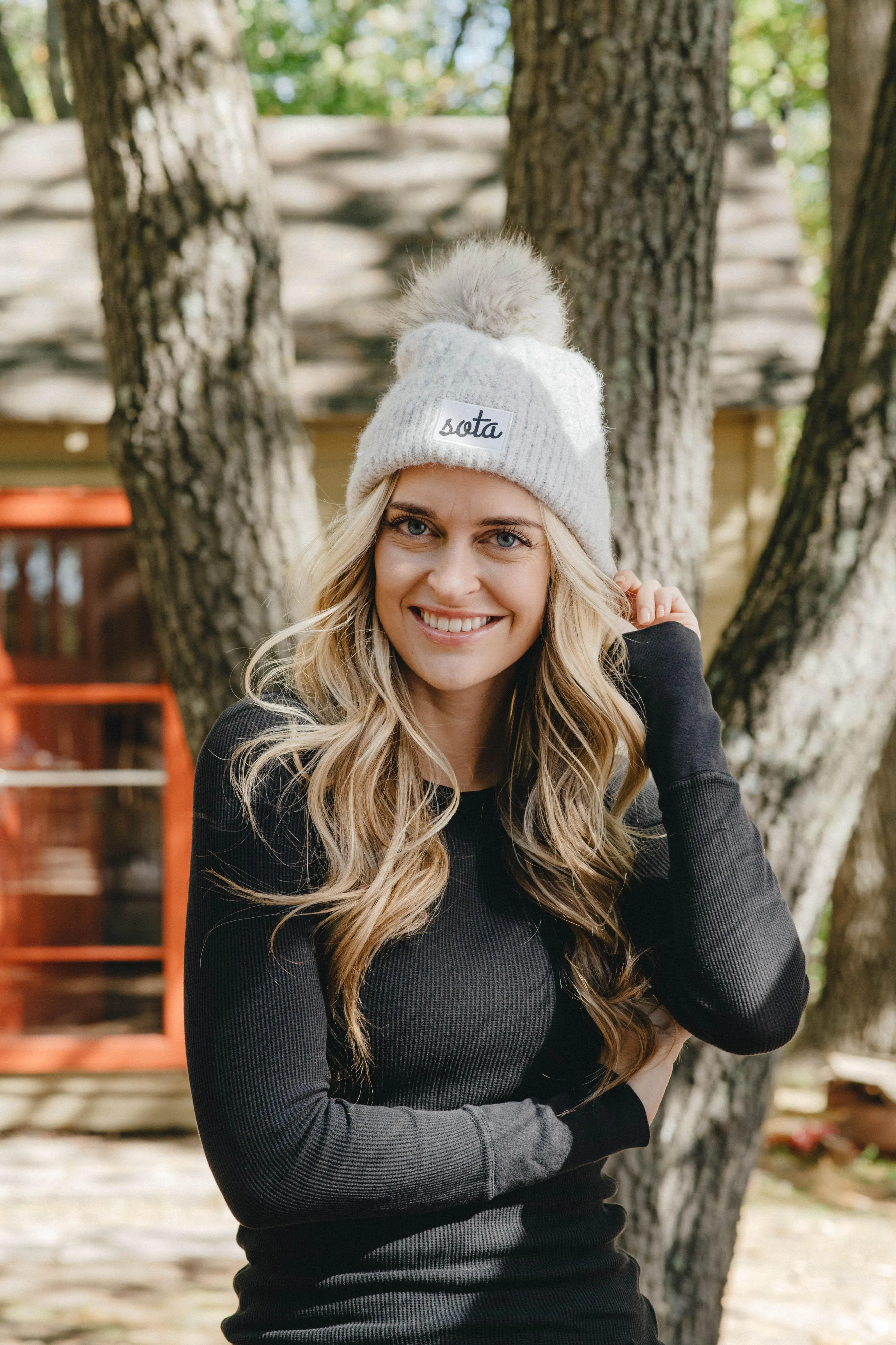 Ridge Line Pom Beanie