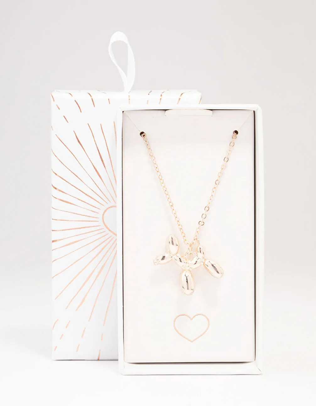 Rose Gold Bubble Dog Pendant Necklace