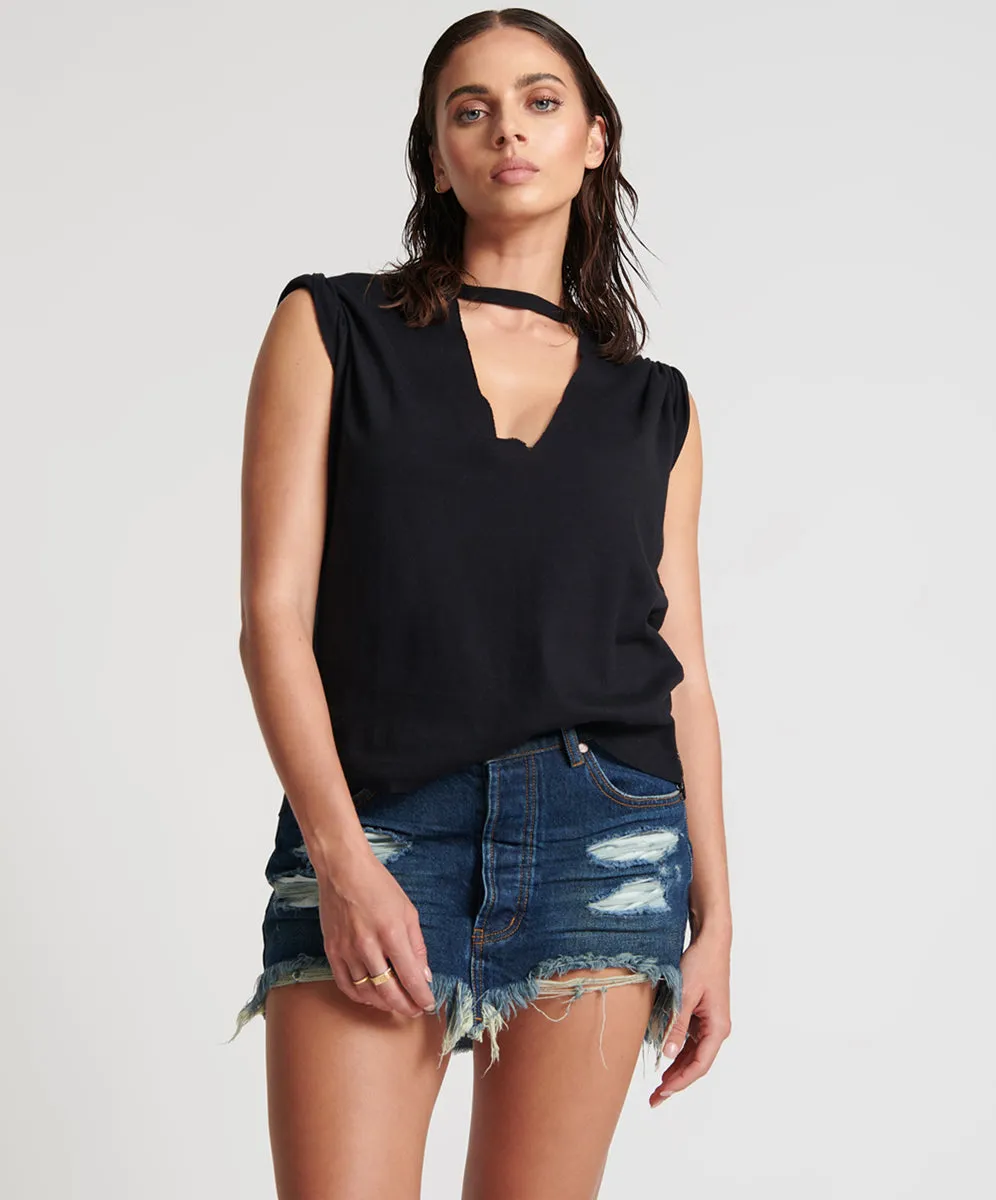 ROYAL BLUE JUNKYARD DENIM SKIRT
