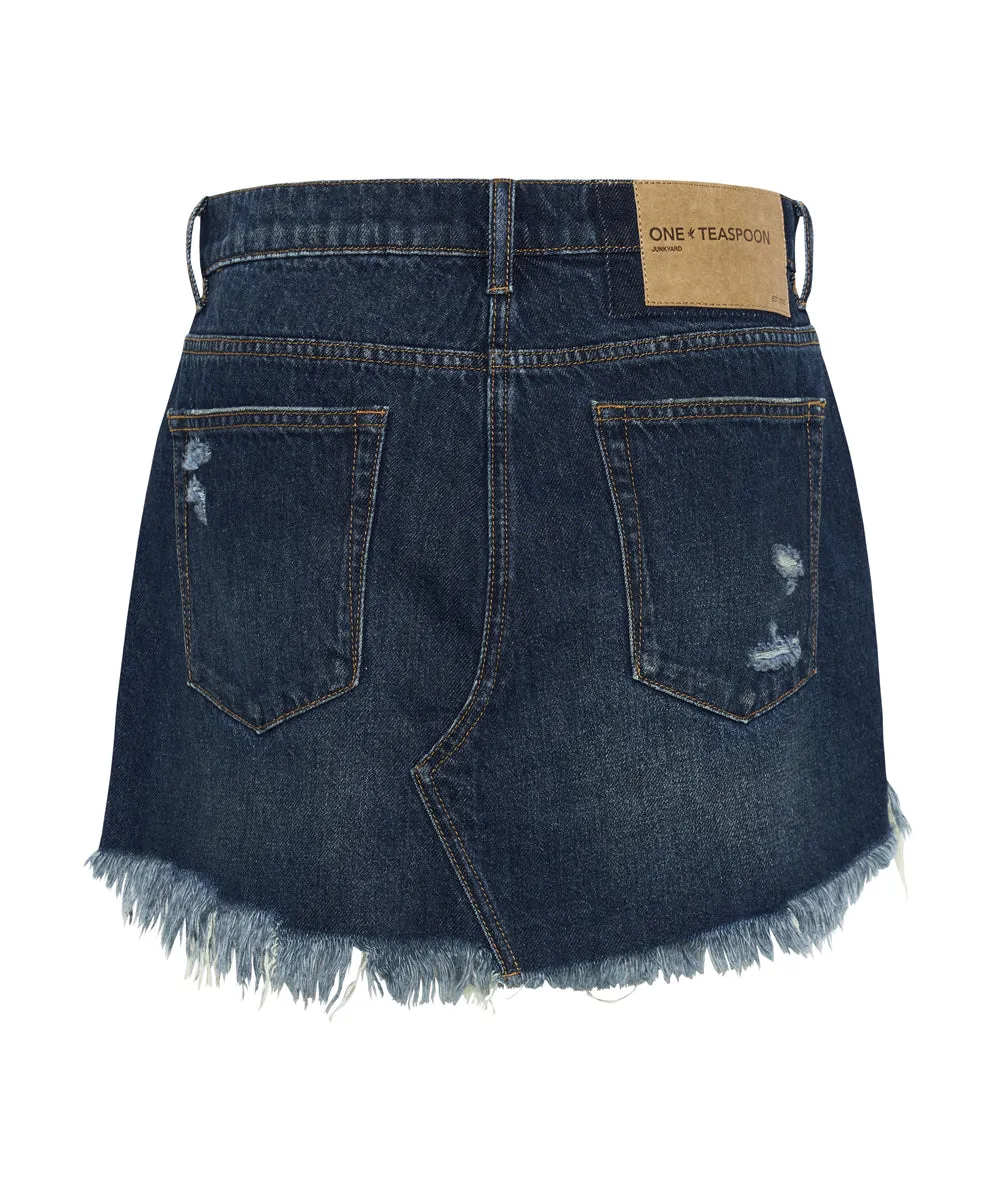 ROYAL BLUE JUNKYARD DENIM SKIRT