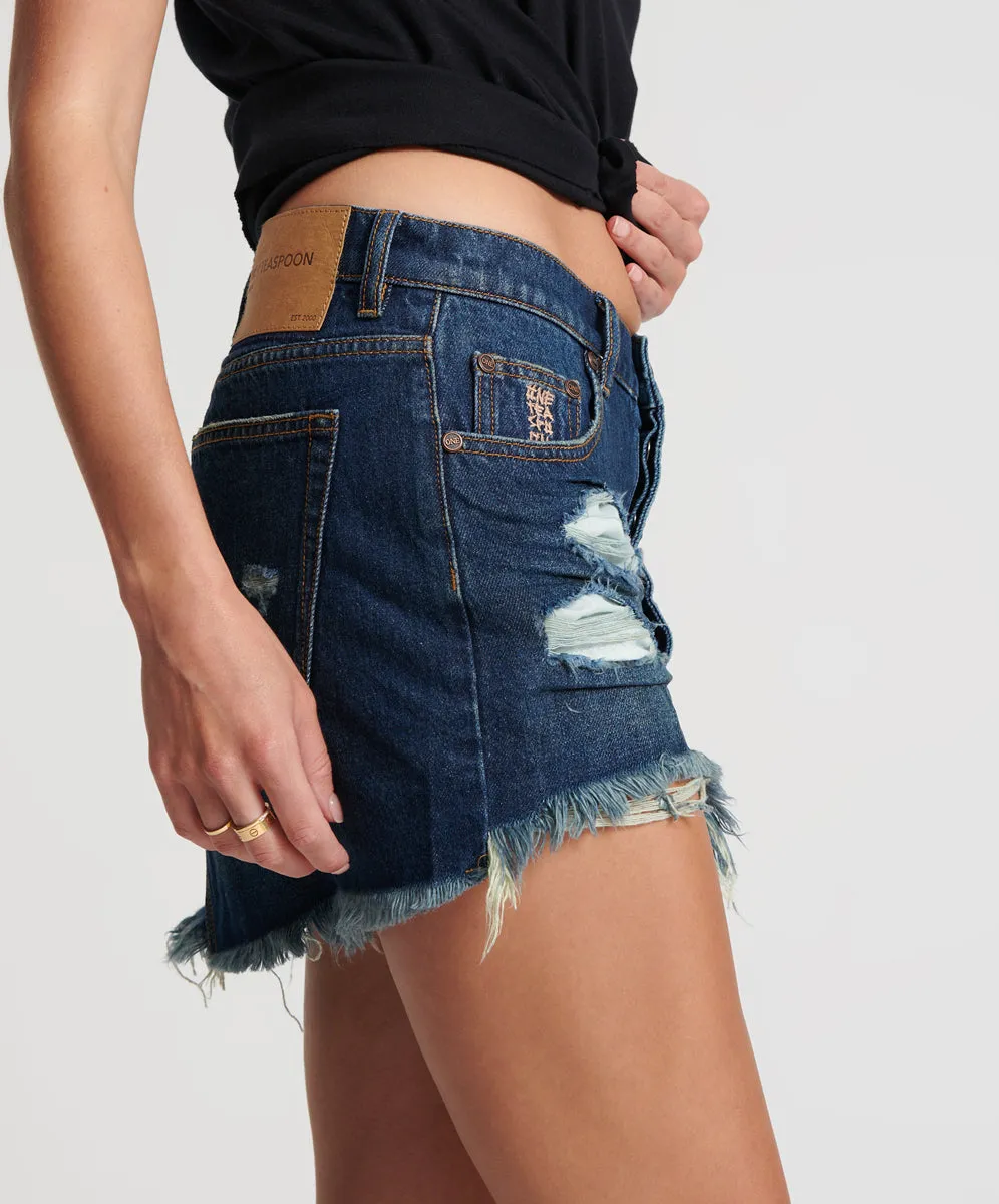 ROYAL BLUE JUNKYARD DENIM SKIRT