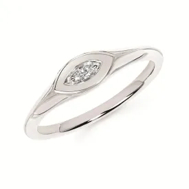 Sterling Silver 0.05ctw Diamond Cluster Ring