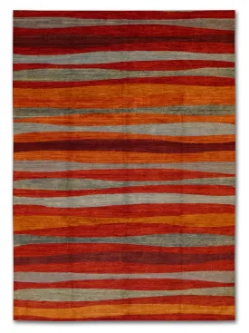 Sunset Stripes Modern Gabbeh Wool Rug MP6306 - 10 x 14