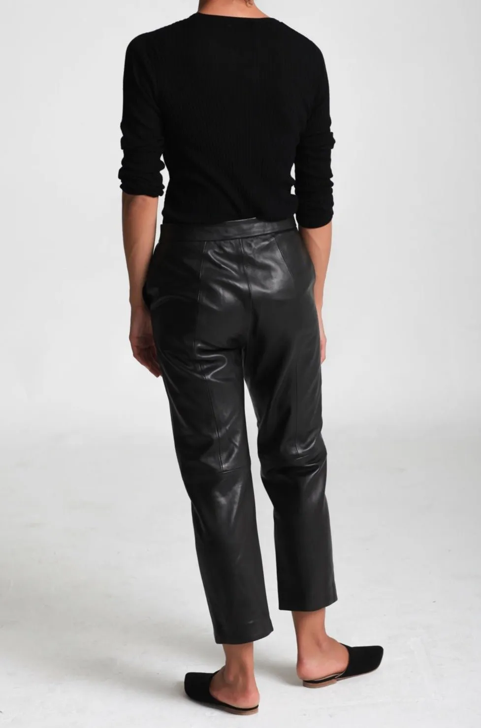 THE LAUREN TROUSER IN BUTTER SMOOTH ITALIAN LEATHER