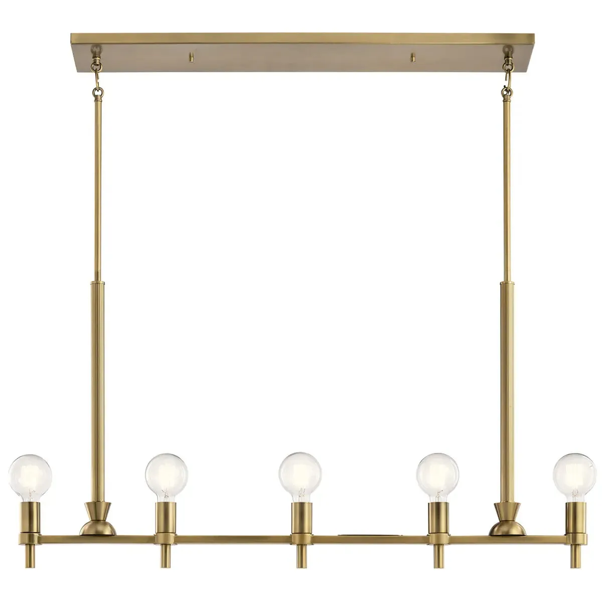 Torvee 41" 5-Light Linear Chandelier, Brushed Natural Brass Finish