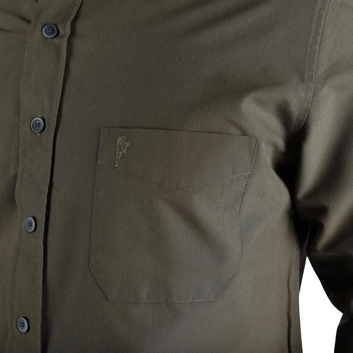 Traditional Irish Grandfather Shirt, Men's Casual Long Sleeve Button Down Poplin Style Dress Shirt with Band Collar