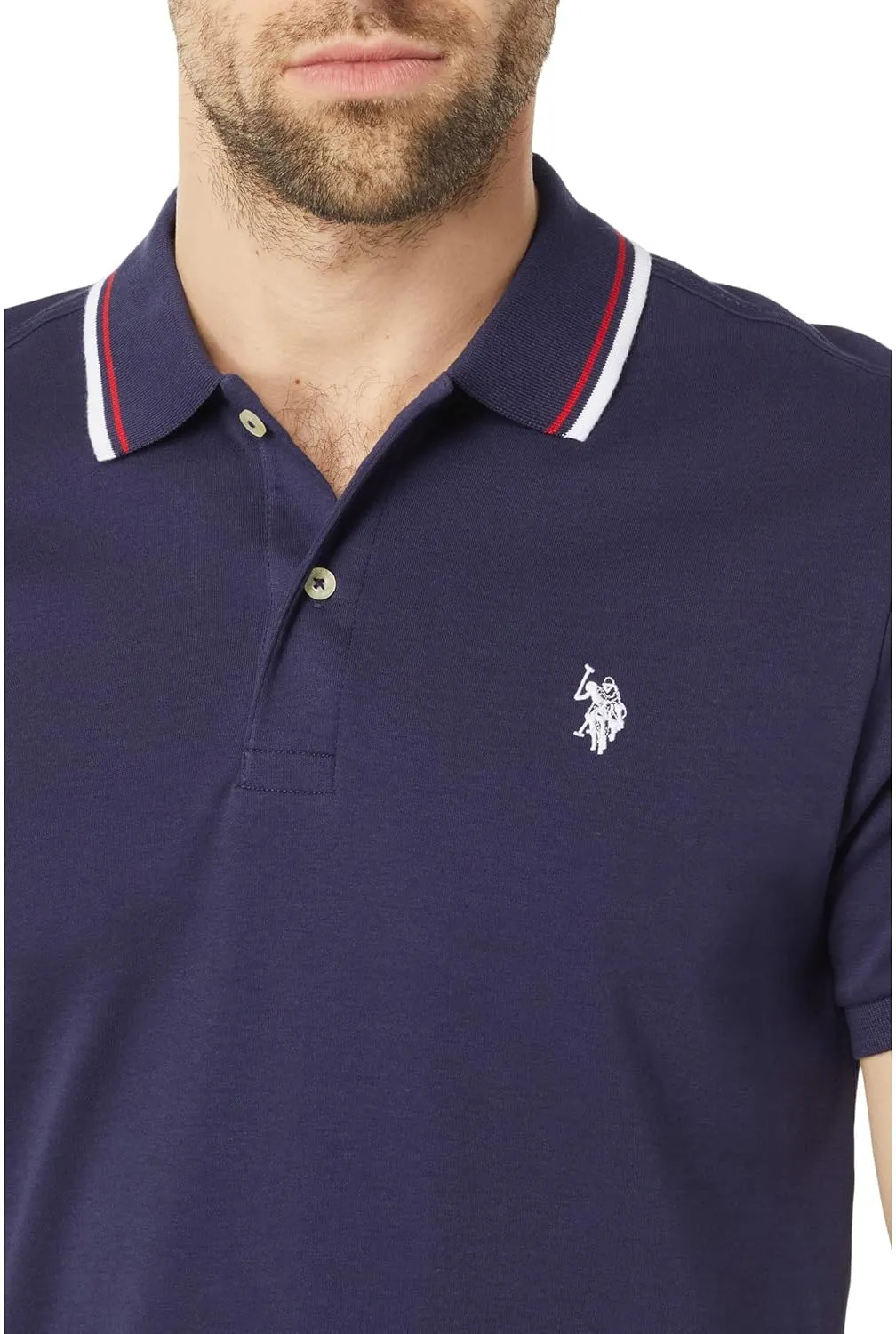 U.S. Polo Assn. Men's Slim Fit Tipped Interlock Knit Polo